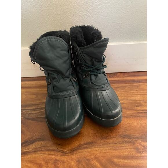 Sorel Duck Boot‎ Size 7 Women Canada Short Ankle Forest Green Waterproof - Picture 1 of 8